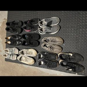 9 pairs of shoes